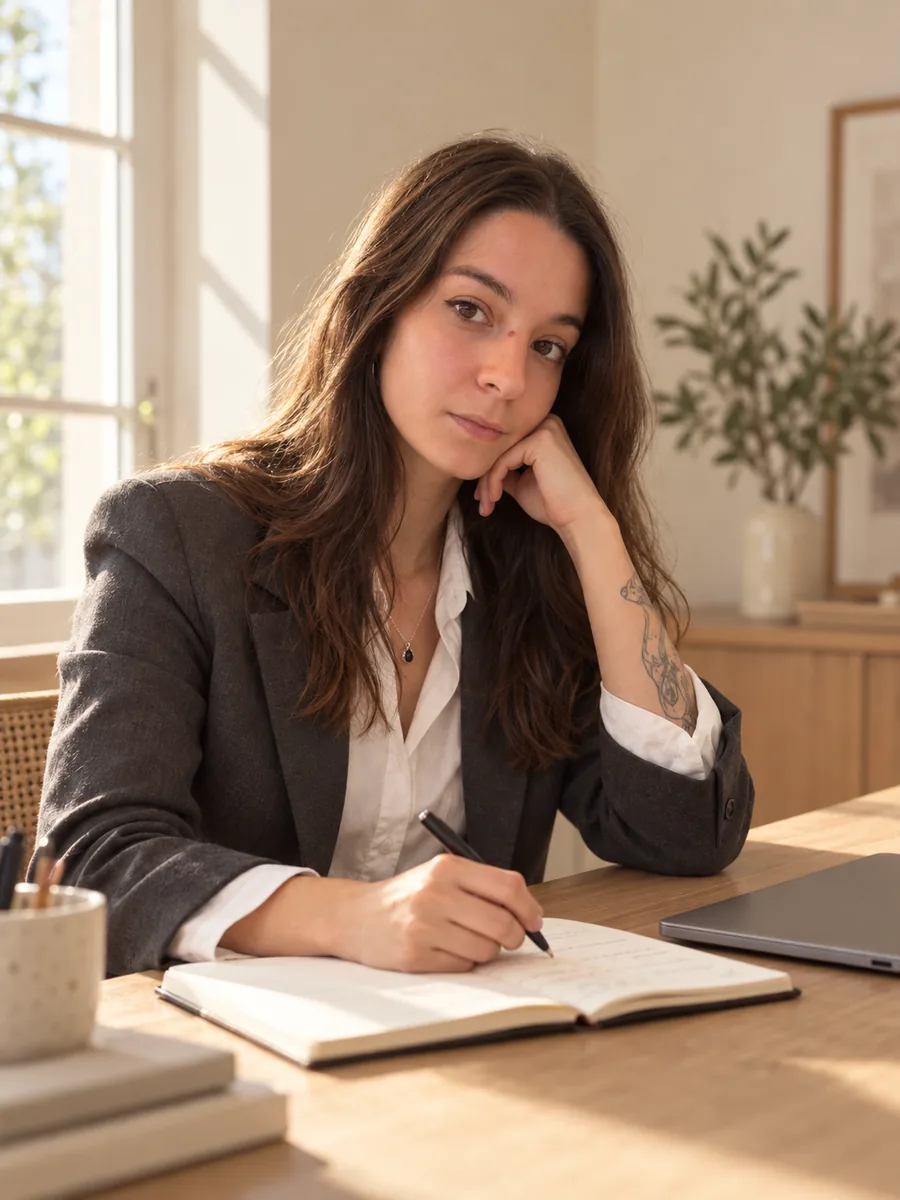L’Elisabet Cervera preparant un pla de classes